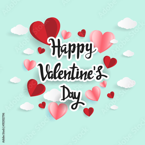 Happy valentine day. with creative love composition of the hearts. Vector illustration