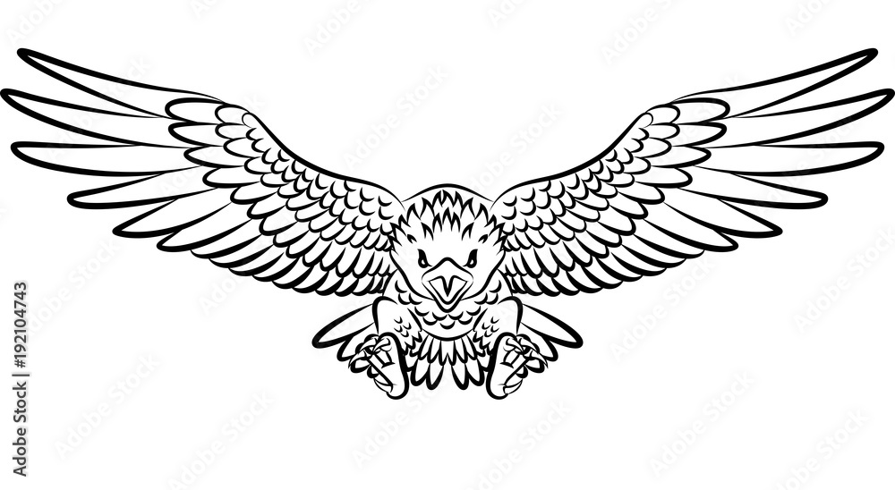 Tribal eagle tattoo isolated on white background Stock Vector | Adobe Stock Tribal eagle tattoo isolated on white background Stock Vector | Adobe Stock