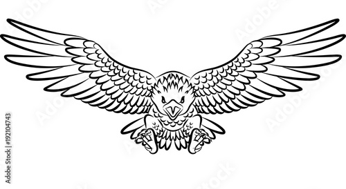 Tribal eagle tattoo isolated on white background