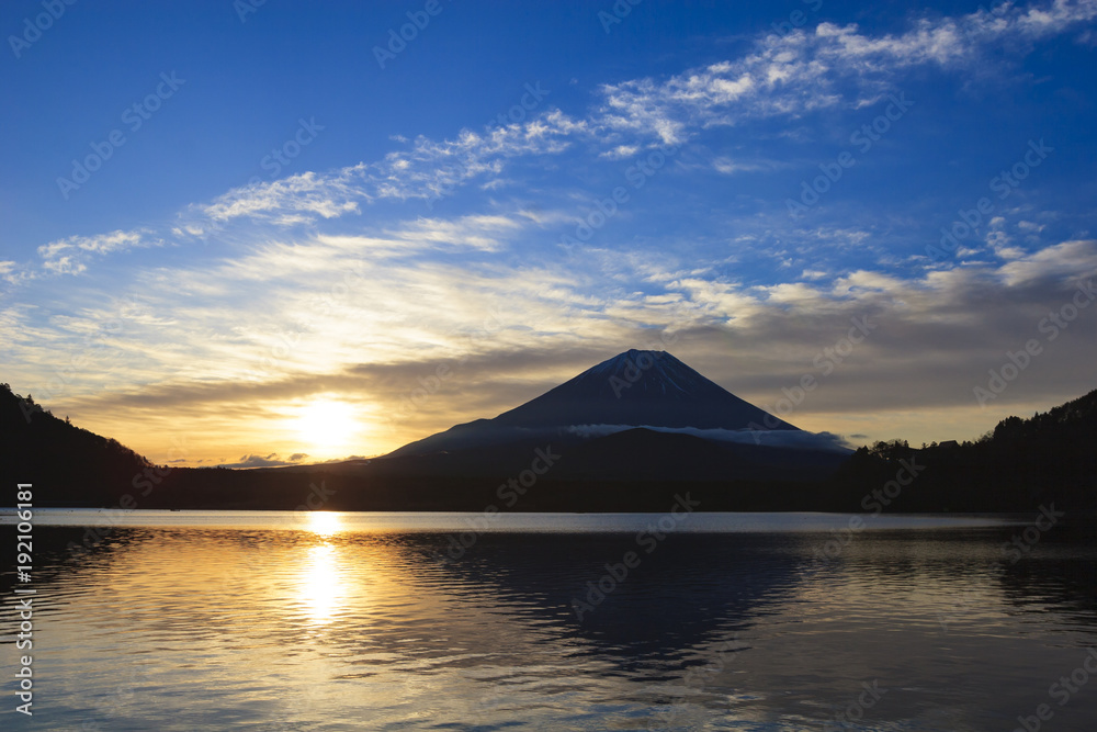 富士山・黎明の瞬間（精進湖）