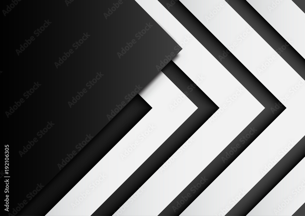 Abstract white and black arrows on black background with paper art style.For business template.Vector illustration. Abstract white and black arrows on black background with paper art style.For business template.Vector illustration.