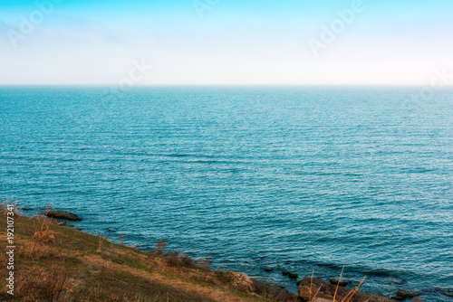 Sea coast with azure water