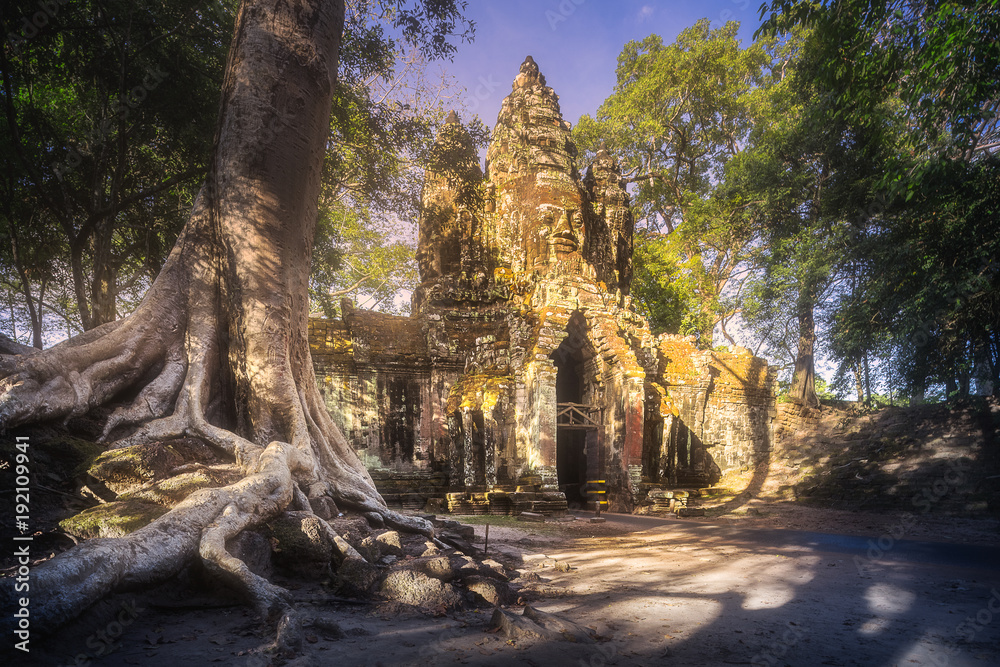 Ancient Gates of Bayon temple in Angkor complex Ancient Gates of Bayon temple in Angkor complex