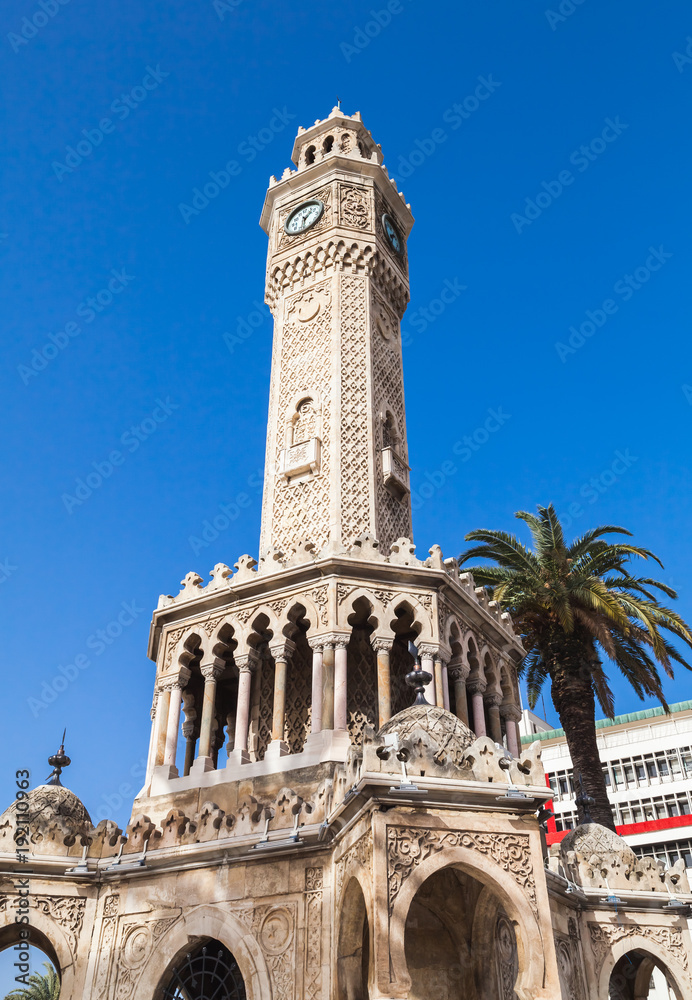 Clock tower - symbol of city Izmir, Turkey