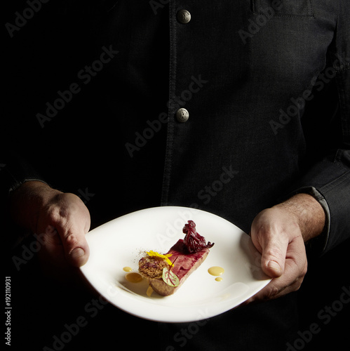 Canvas Print Foie gras mariné à l'hibiscus