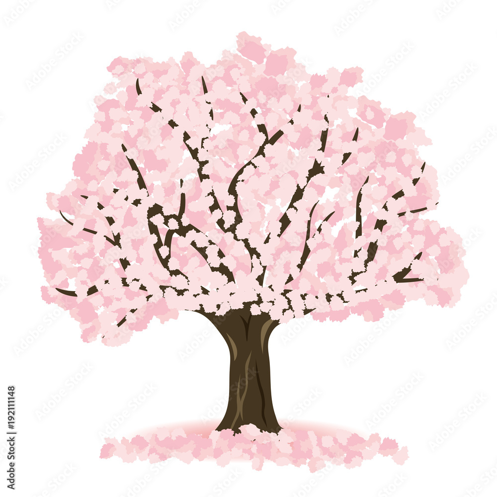 Naklejka premium 桜の木 イラスト素材