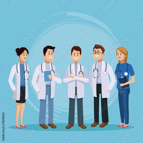 Medical team cartoon icon vector illustration graphic design Health and healthcare