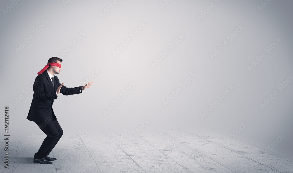 Businessman with blindfolds