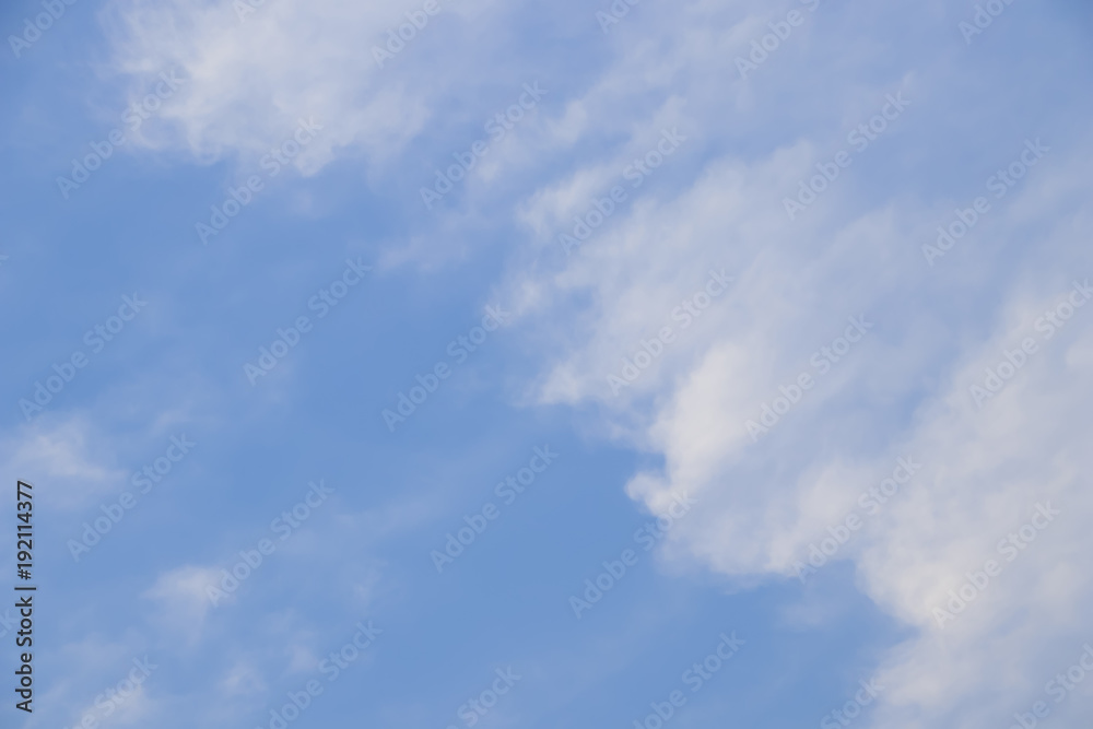 Sky clouds in summer for background,white fluffy clouds in blue sky