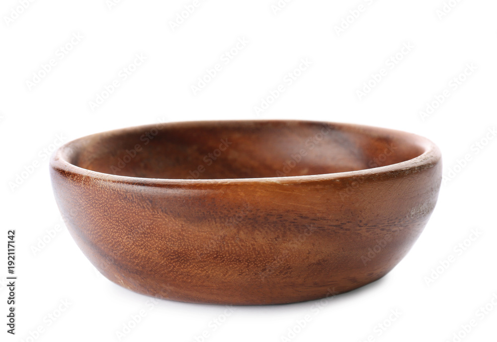 Wooden bowl on white background. Handcrafted cooking utensils Wooden bowl on white background. Handcrafted cooking utensils