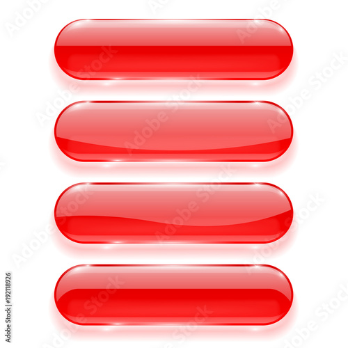 Red oval buttons with reflection