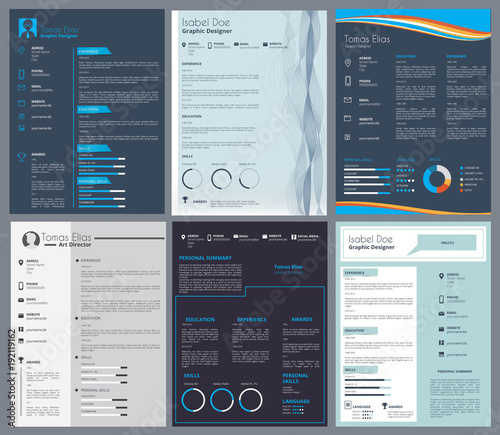 Resume or curriculum vitae. Design template with place for your text