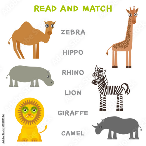 Lion, Word Puzzle Game, Educational Game for Preschool Kids, Place