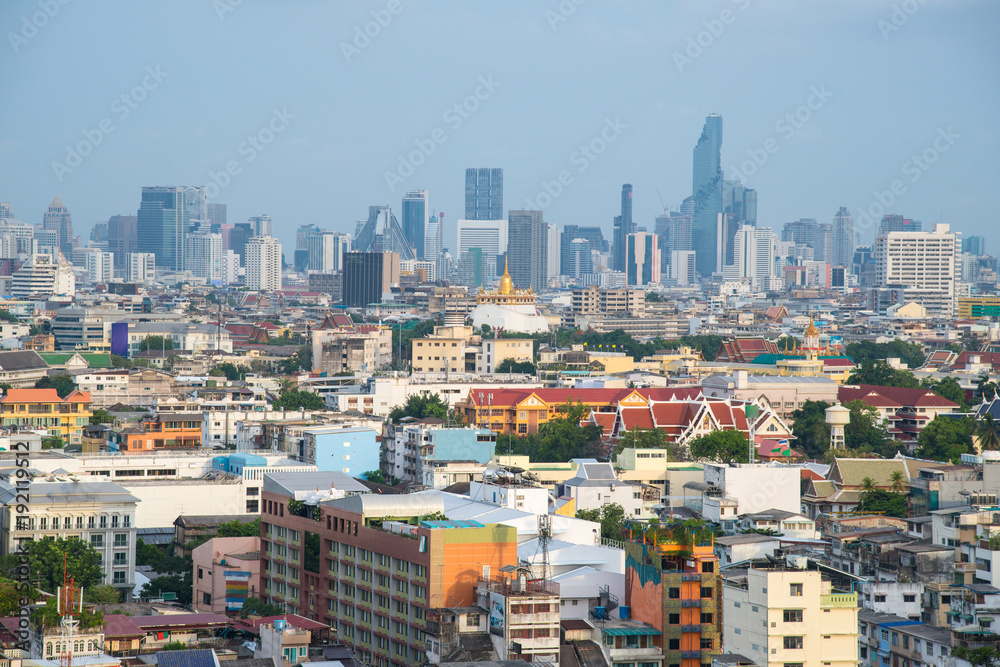 The scenery view of Bangkok cityscape the capital cities of Thailand.