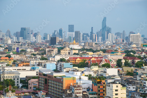 The scenery view of Bangkok cityscape the capital cities of Thailand. © boyloso