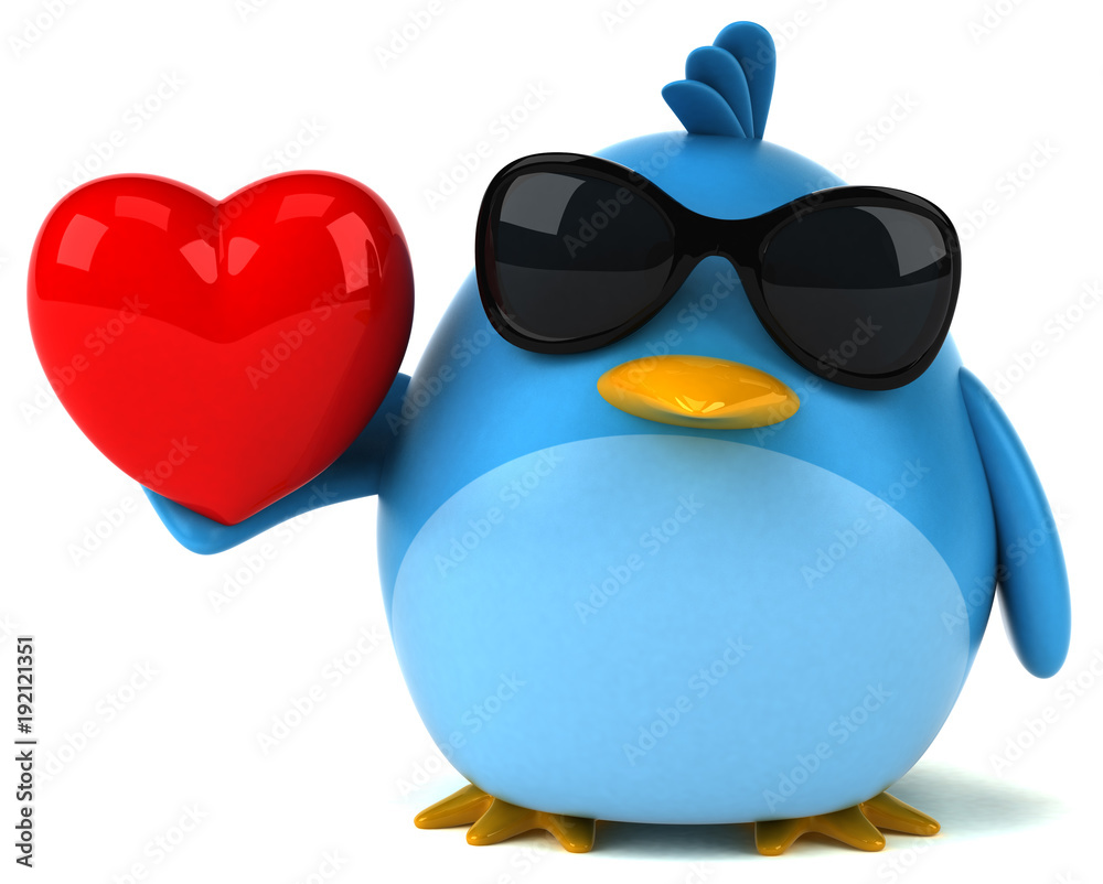 Fototapeta premium Blue bird - 3D Illustration