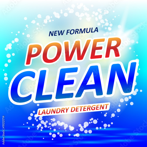 Clean Soap design product. Package design for laundry detergent or Washing Powder. Vector illustration