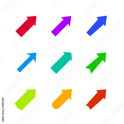 Set of multicolored various arrows. Vector illustration 