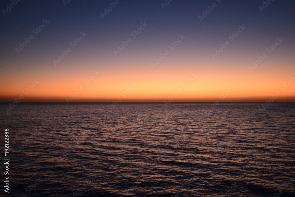 Obraz premium Travelling from Tenerife to La Gomera in the twilight with a ferry, view to the island La Gomera