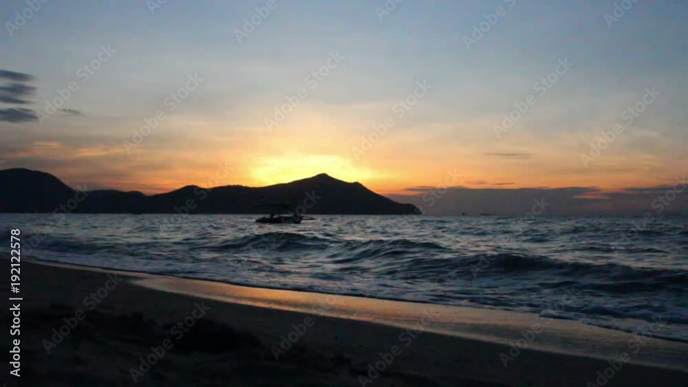 sunset with sea beach. sunset with sea beach.