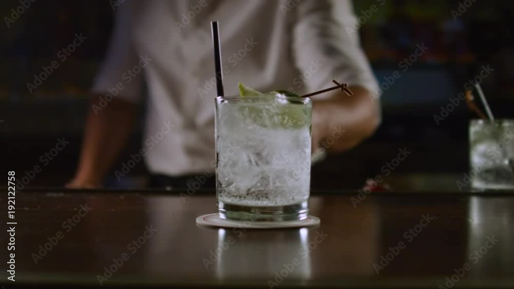 Bartender Serving a Vodka Soda
