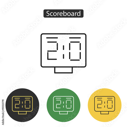 Countdown timer, scoreboard icon.