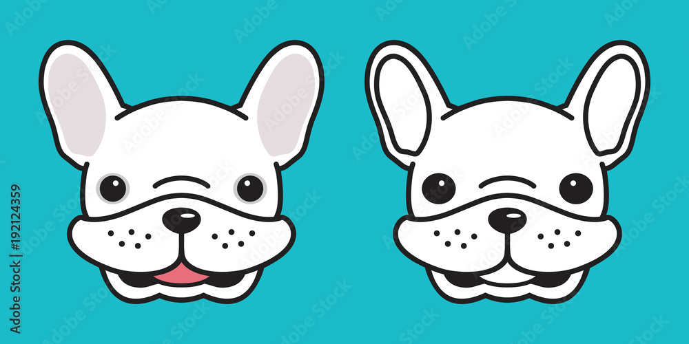 dog vector french bulldog icon head dog smile illustration character cartoon doodle white dog vector french bulldog icon head dog smile illustration character cartoon doodle white
