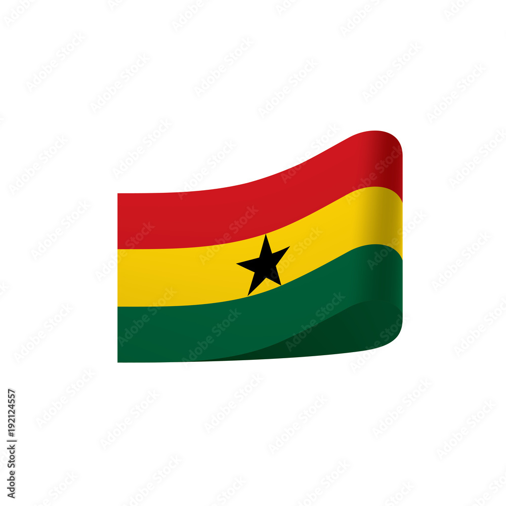 Obraz premium Ghana flag, vector illustration