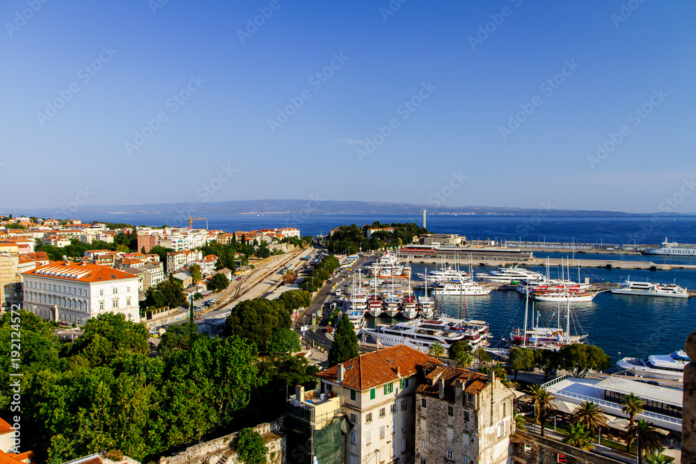Panorama of the city of Split in Croatia view from above