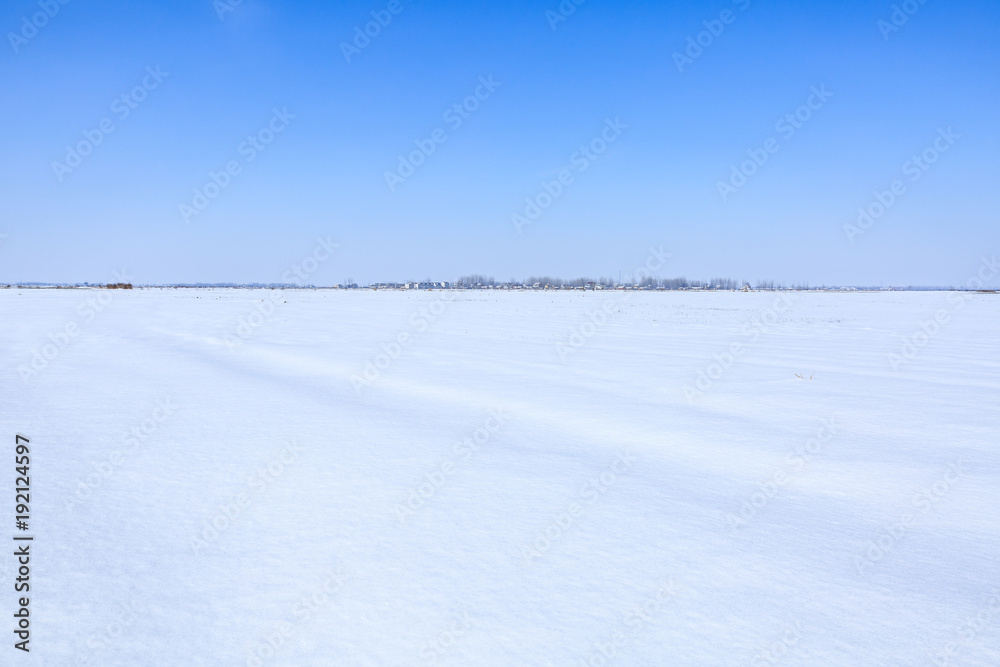 countryside farmland white snow under the blue sky countryside farmland white snow under the blue sky