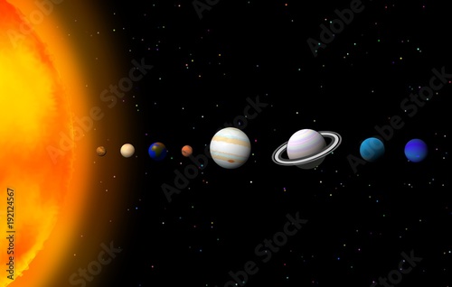 Solar system and constellations in the universe illustrations design.