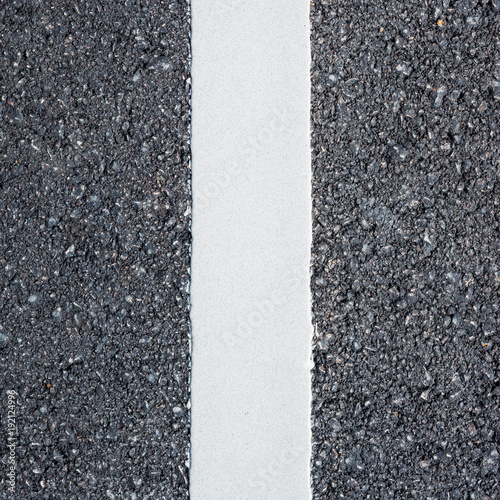 Asphalt road, white line on the new road