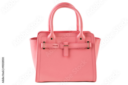 pink female bag on a white background photo