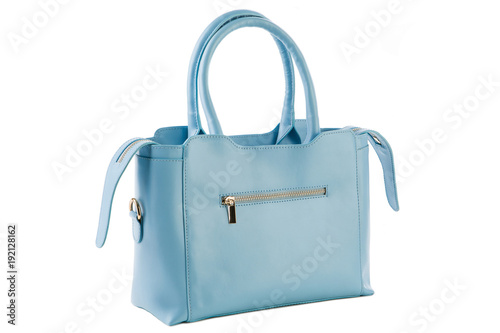 blue female bag on a white background