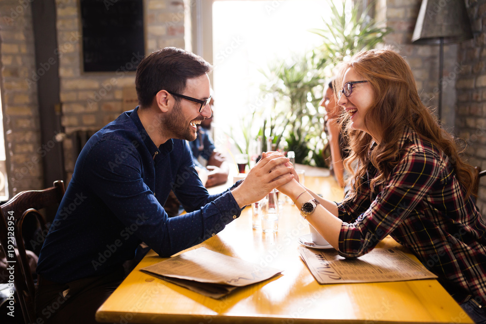 Happy young friends hangout in coffee shop Happy young friends hangout in coffee shop