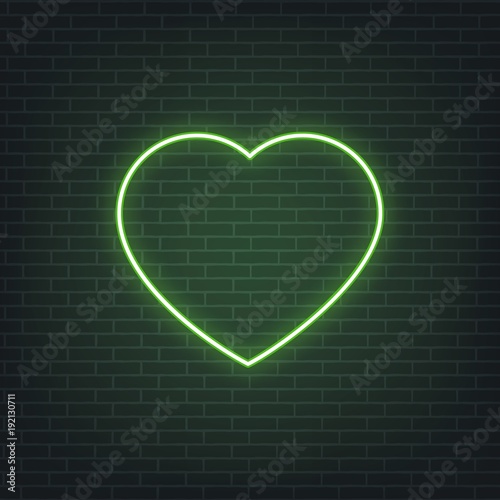 Saint Patrick's Day. Neon glowing sign of Patrick's heart. Saint Patrick neon set