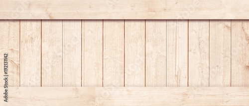 Side of new brown wooden crate, box, planks, floor or frame for text or message