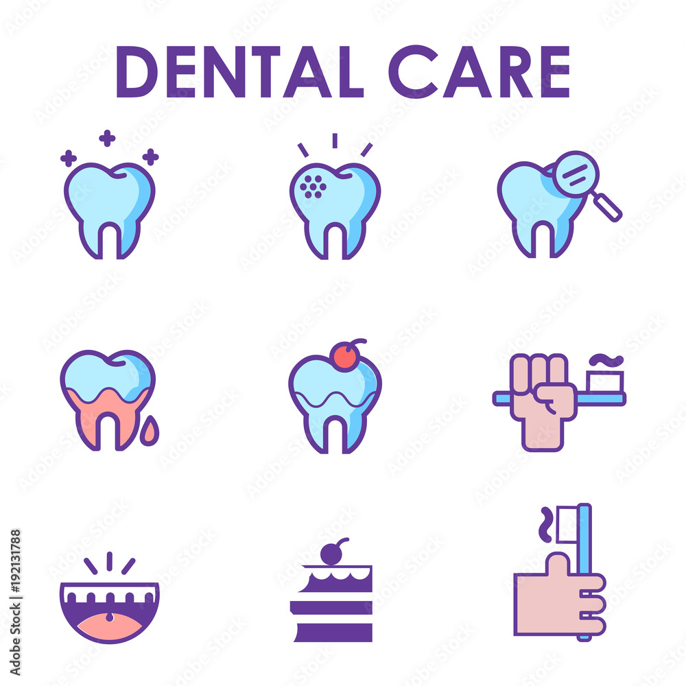 Dental care Vector Set .