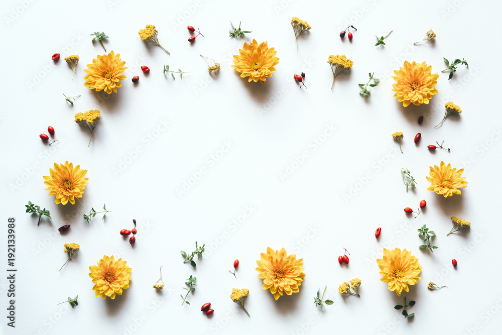 Fototapeta premium Frame With Yellow Flowers