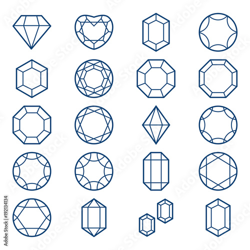 Diamond icon vector  set