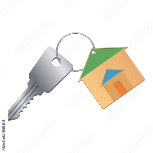 Shiny silver keys with wooden trinket from dream house