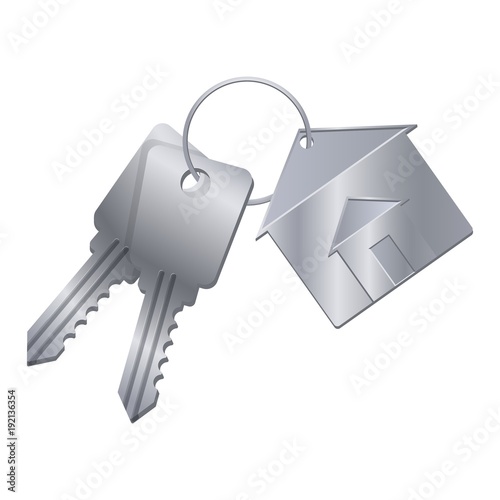 Shiny metal keys with silver trinket from dream house