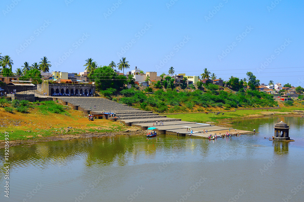 Ghat on the bank of Krishna river, Bhilavdi near Sangli Maharashtra