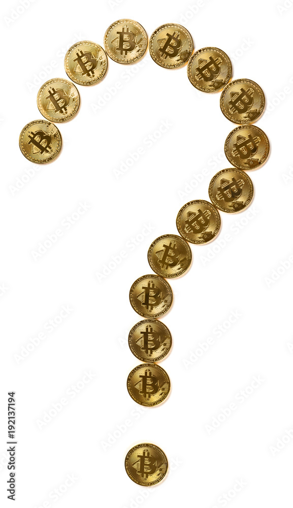 bitcoins shaped like a question mark with clipping path concept of uncertain future of crypto currency bitcoins shaped like a question mark with clipping path concept of uncertain future of crypto currency