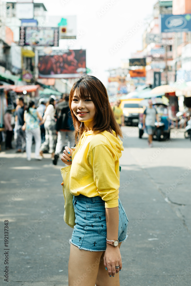 Lifestyle series: Young Asian woman in the street of Bangkok, Thailand