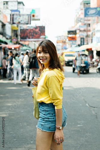 Lifestyle series: Young Asian woman in the street of Bangkok, Thailand © bhakpong