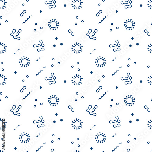 Seamless bacterium pattern. Vector illustration