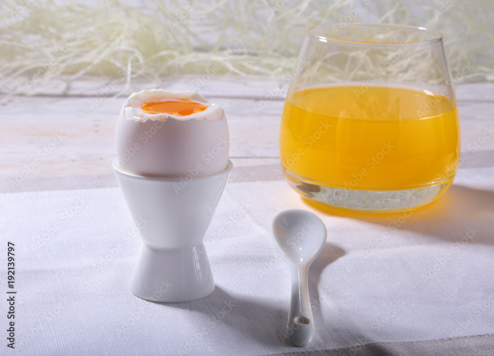 Morning Breakfast set with egg, bread toast and orange juice. Morning Breakfast set with egg, bread toast and orange juice.