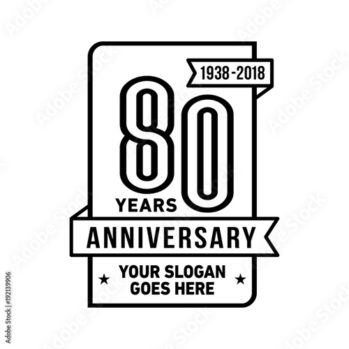 80th anniversary logo. Vector and illustration. 
