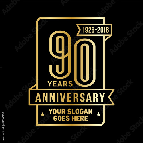 90th anniversary logo. Vector and illustration. 
